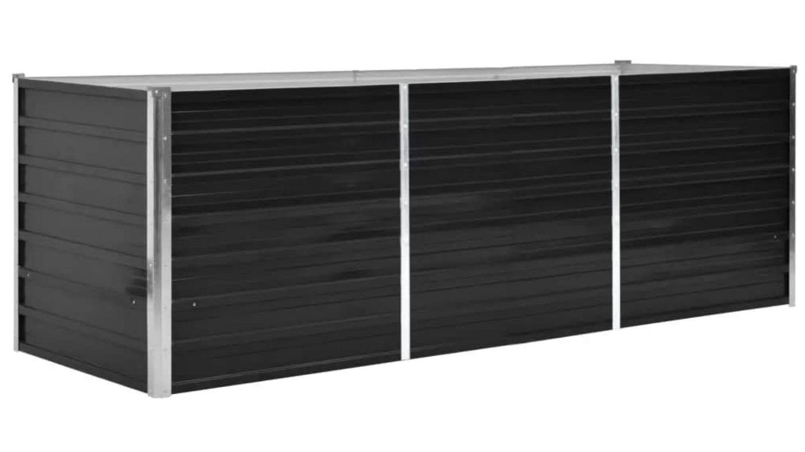 vidaXL Anthracite Galvanised Steel Garden Raised Bed - 240x80x77cm