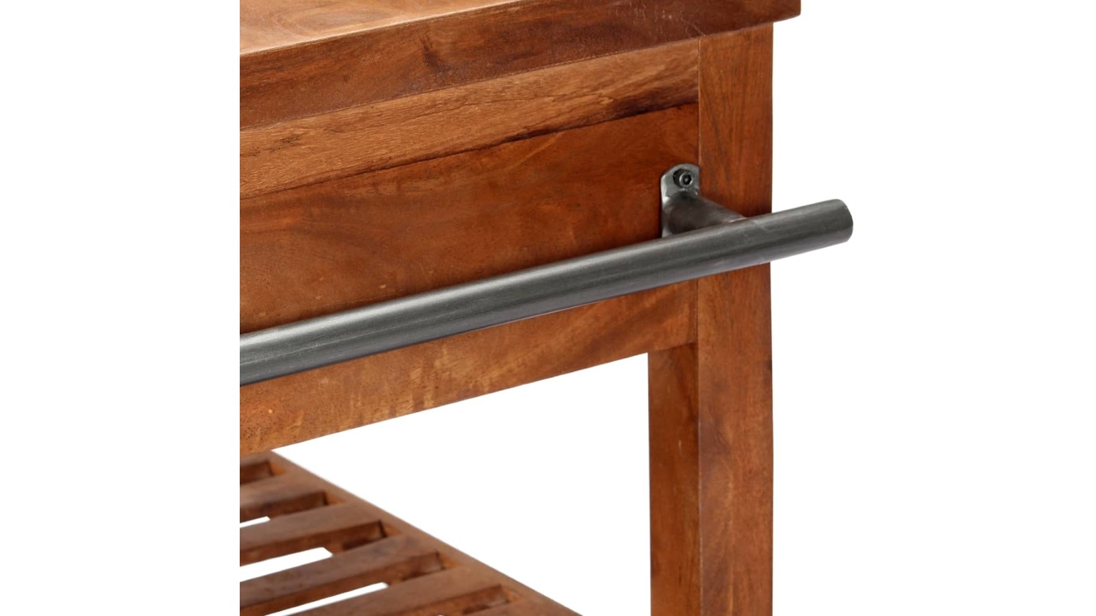 vidaXL 100x48x89cm Solid Acacia Wood Kitchen Trolley Harvey Norman