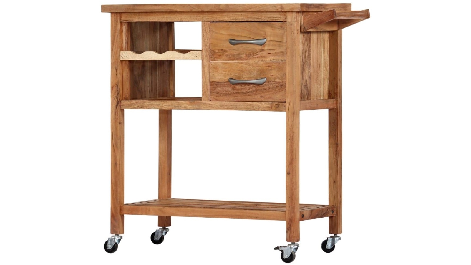 vidaXL 80x45x91cm Solid Acacia Wood Kitchen Trolley Harvey Norman