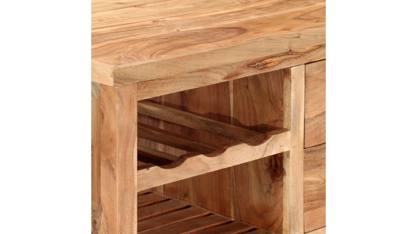 vidaXL 80x45x91cm Solid Acacia Wood Kitchen Trolley Harvey Norman