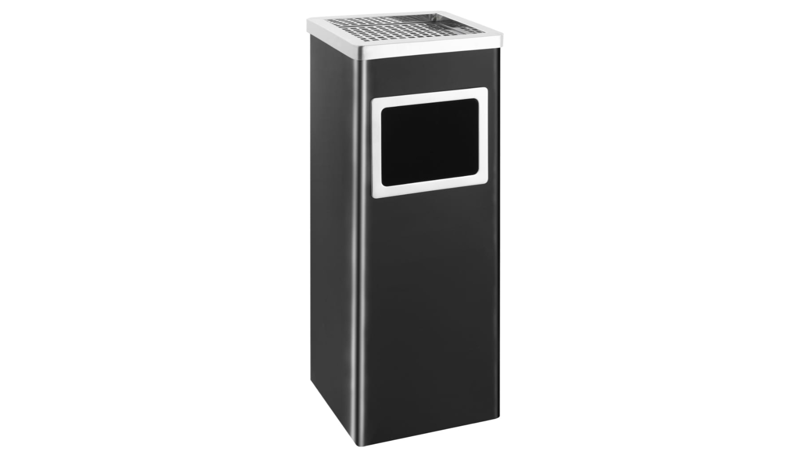 vidaXL 36Litre Stainless Steel Ashtray Dustbin Hotel - Black