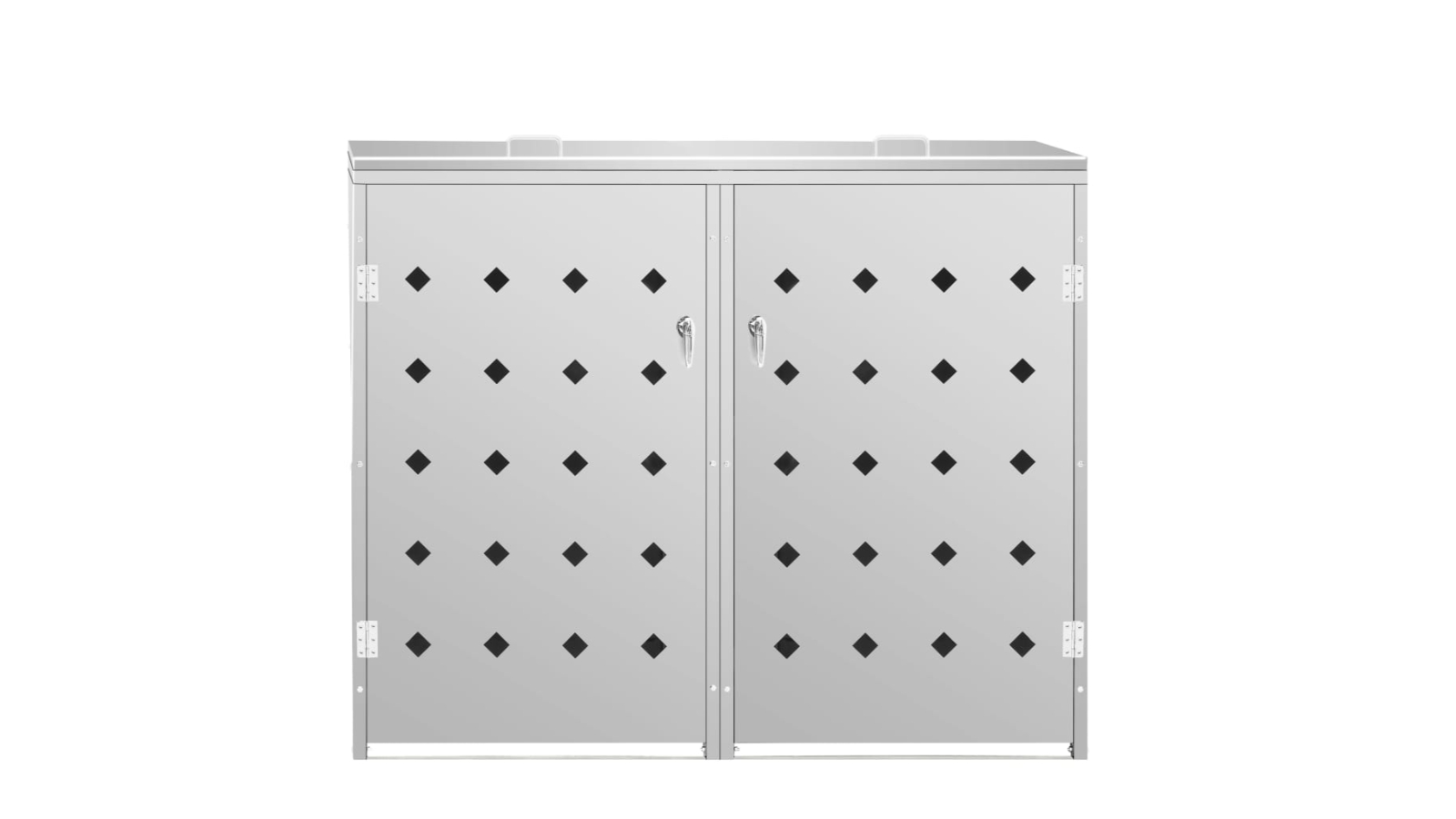 vidaXL Stainless Steel Double Wheelie Bin Shed - 240 Litre