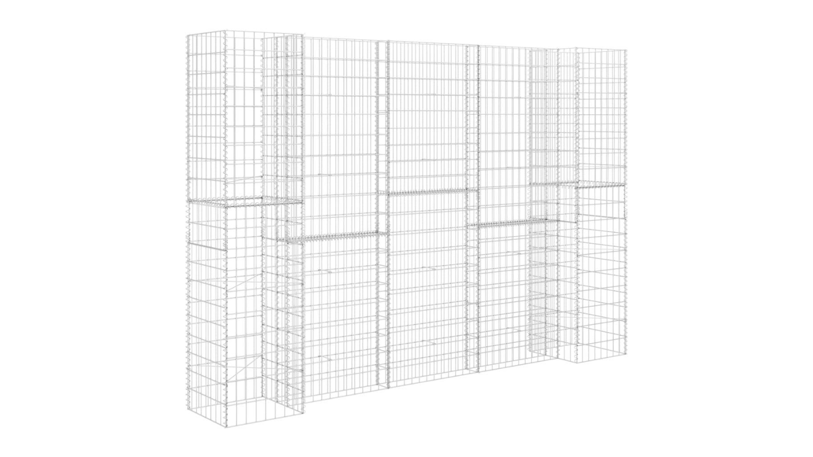 vidaXL H-Shaped Gabion Planter Steel Wire - 260 x 40 x 200cm