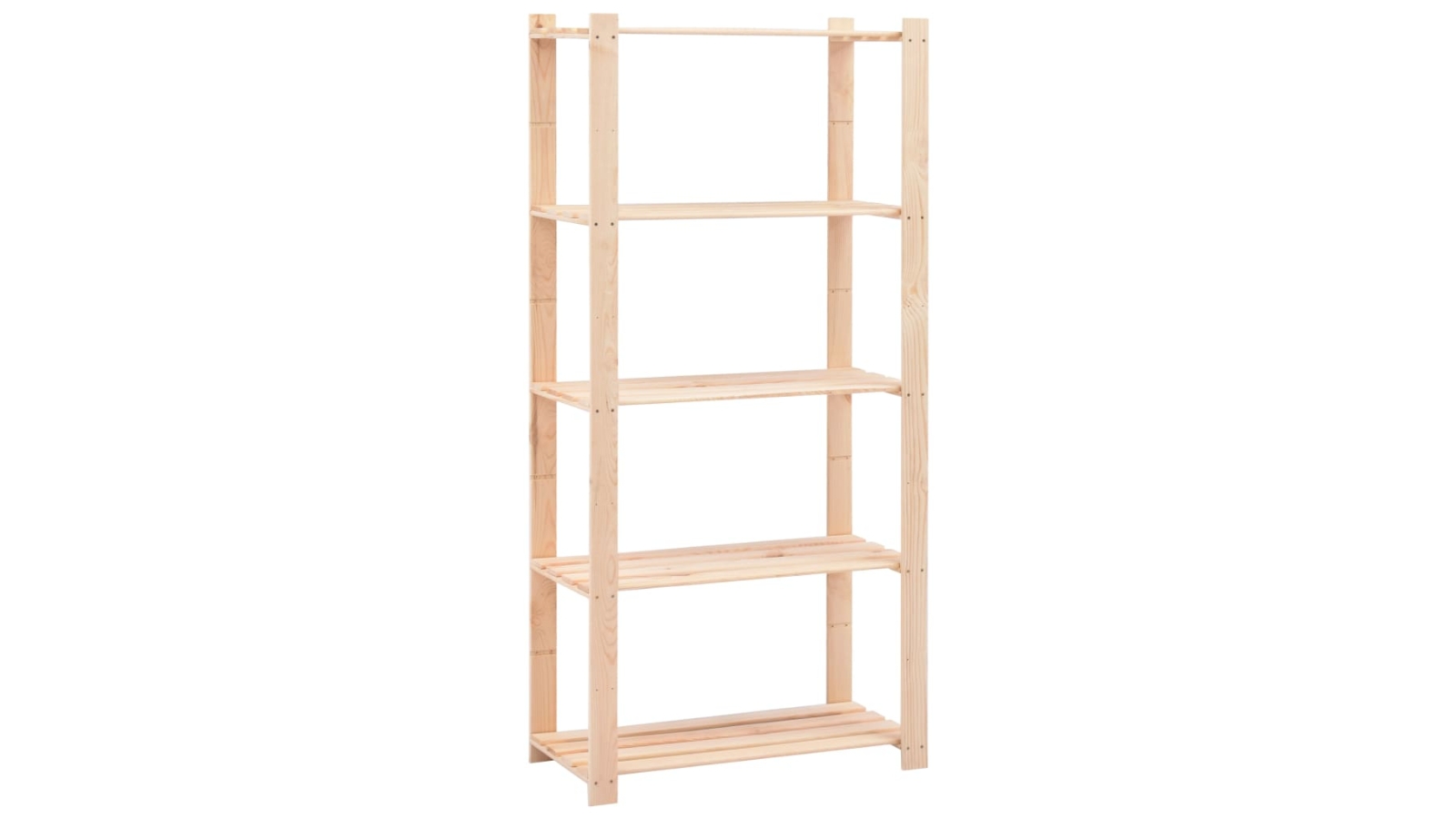 vidaXL 5-Tier Storage Rack Solid Wood Pine 250kg - 80 x 38 x 170cm ...