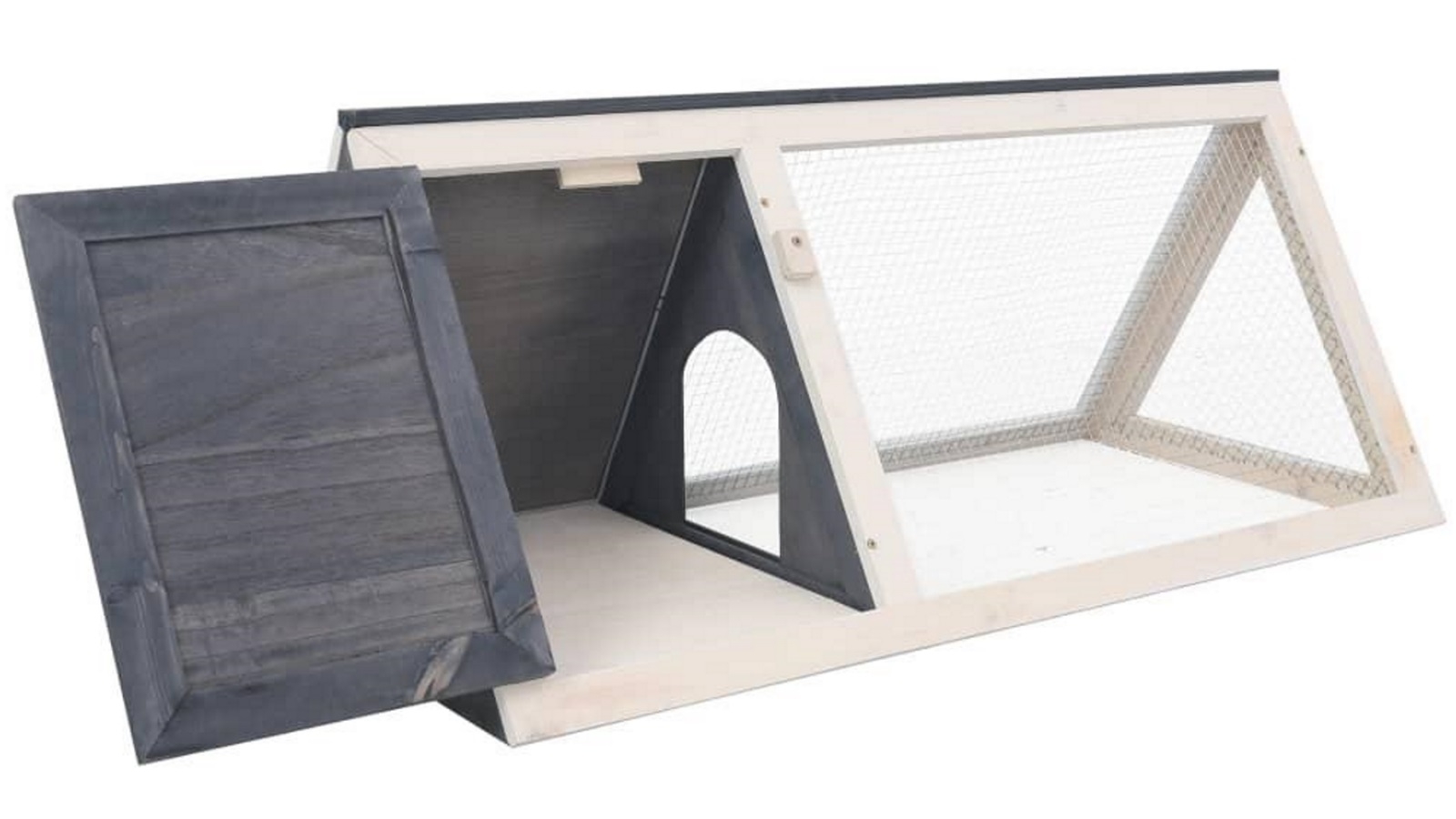 vidaXL Animal Rabbit Cage Grey Wood Harvey Norman