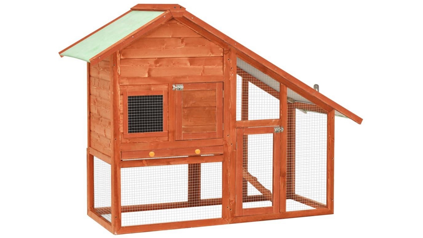 vidaXL 140x63x120cm Solid Firwood Rabbit Hutch