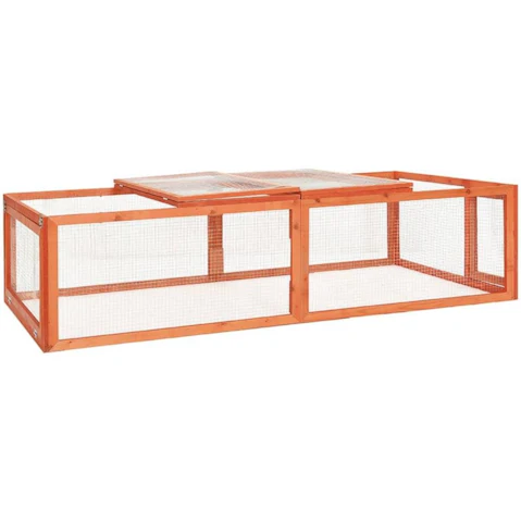 vidaXL 183x90x46.5cm Solid Firwood Rabbit Hutch