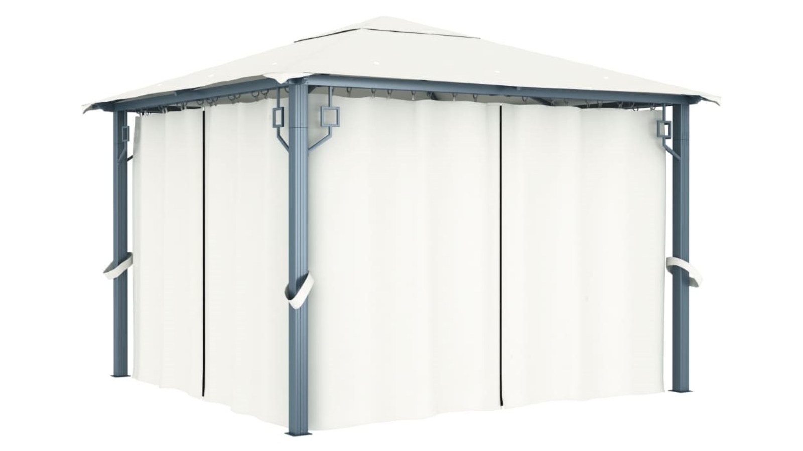 vidaXL Cream Aluminium Gazebo with Curtain - Small