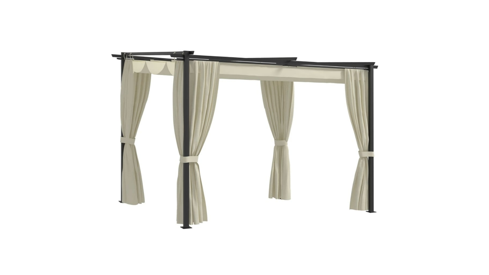 vidaXL Gazebo with Curtains 3x3 m Cream