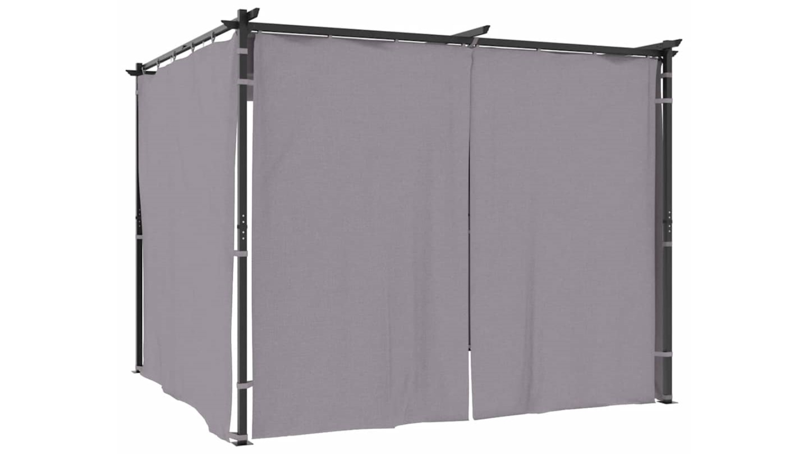 vidaXL Steel 3 x 3 m Gazebo with Curtains - Anthracite