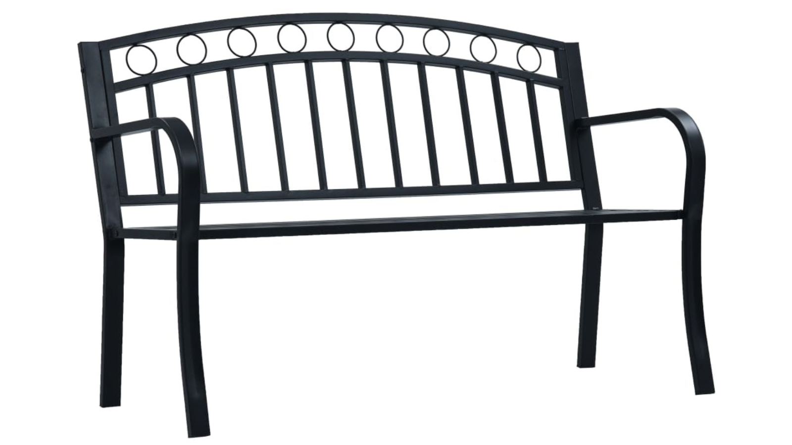 vidaXL Black Steel 125cm Garden Bench