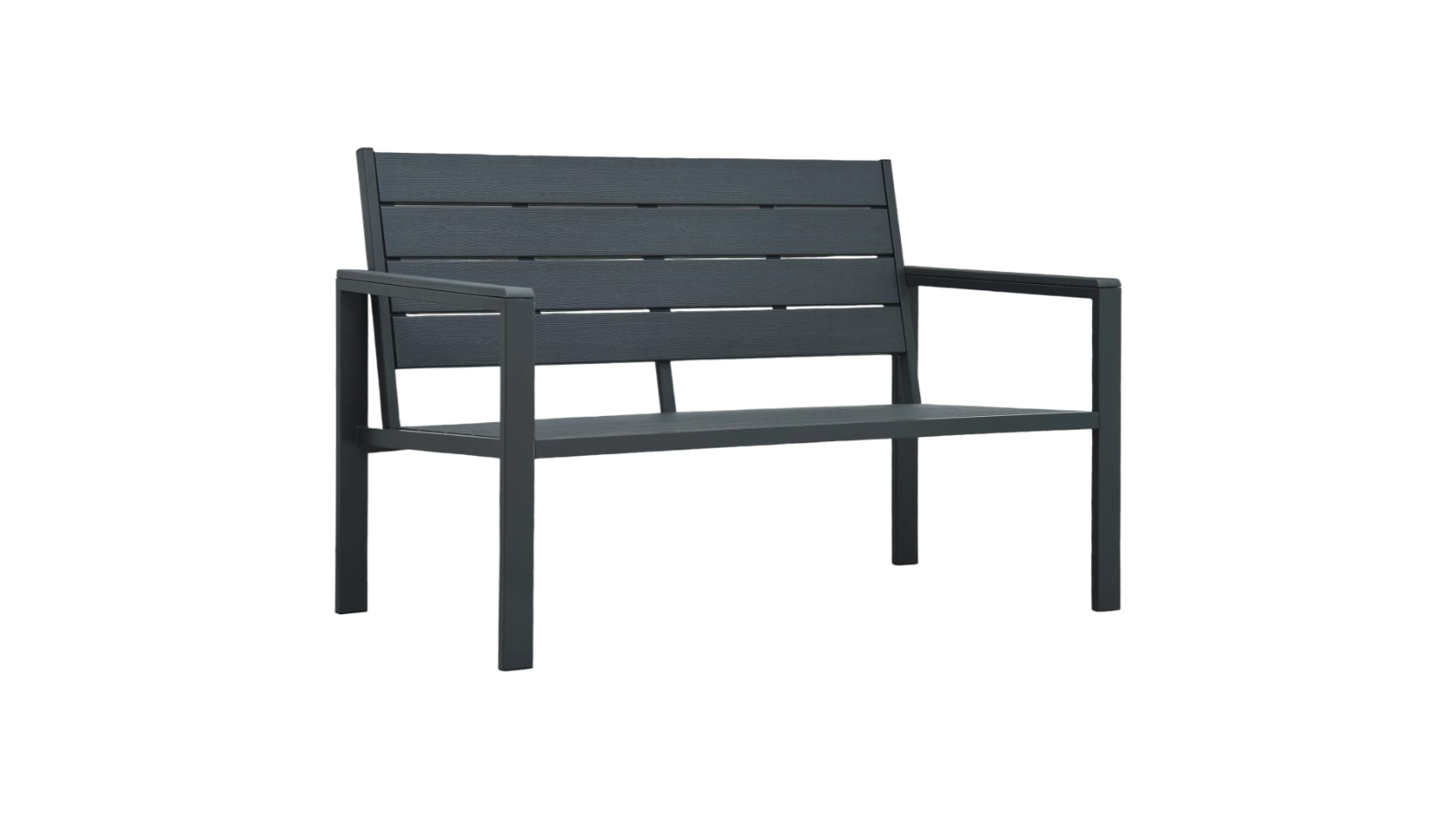 vidaXL Grey Wood Look HDPE 120cm Garden Bench