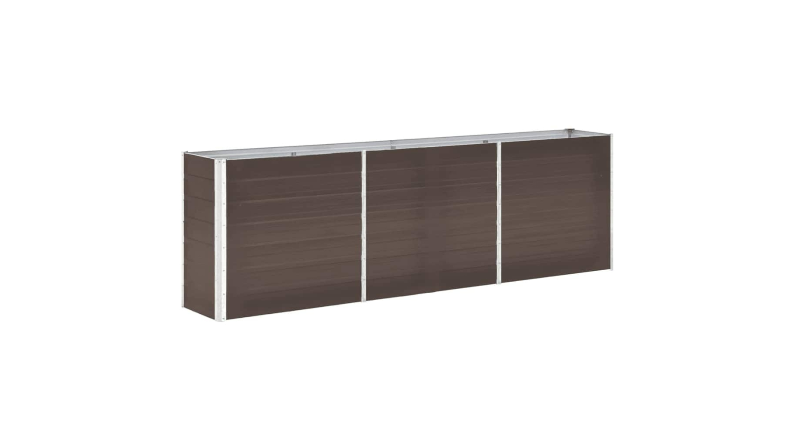 vidaXL Brown Galvanised Steel 240 x 40 x 77cm Garden Raised Bed