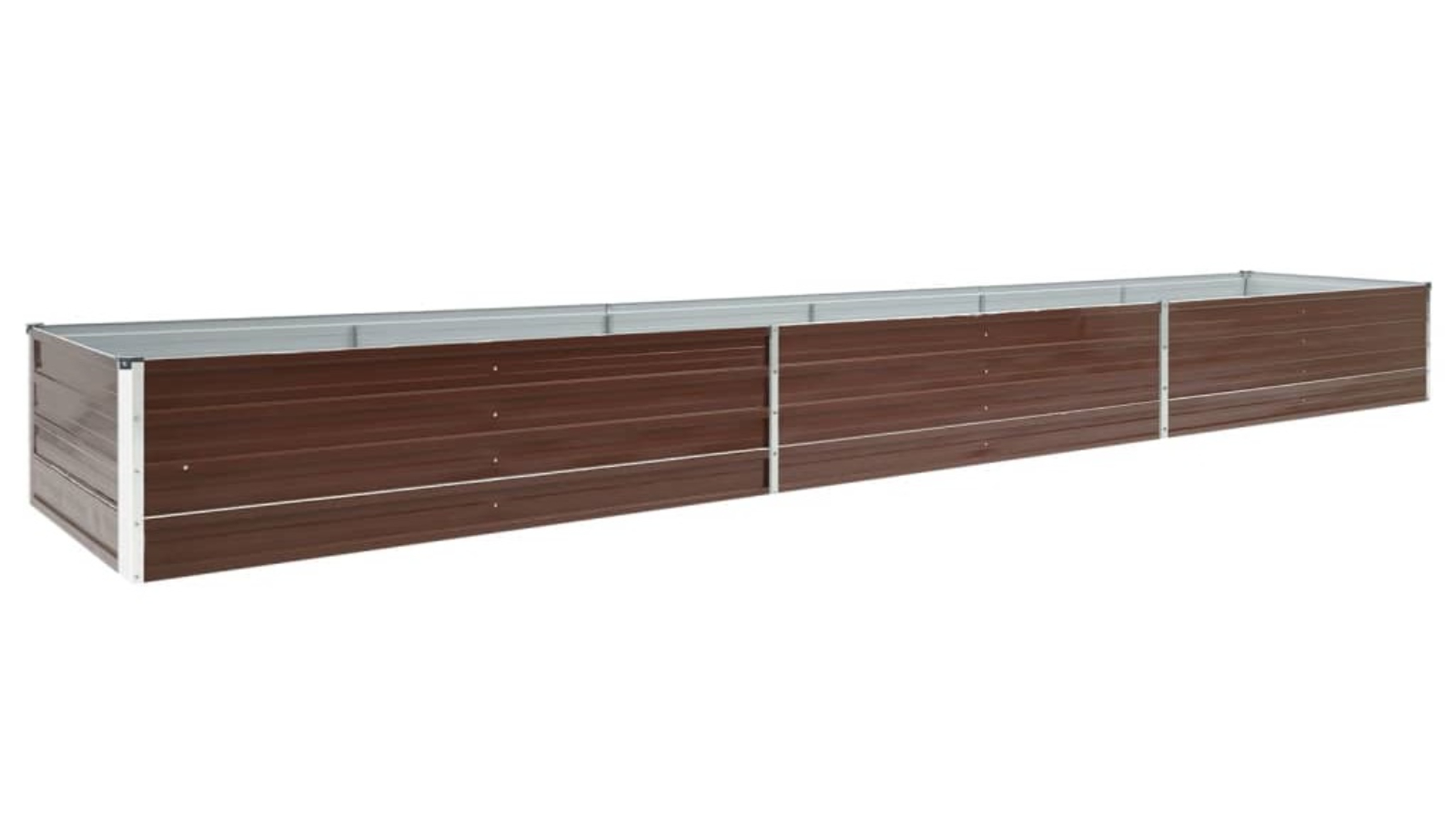 vidaXL Brown Galvanised Steel Garden Raised Bed - 480 x 80 x 45cm 