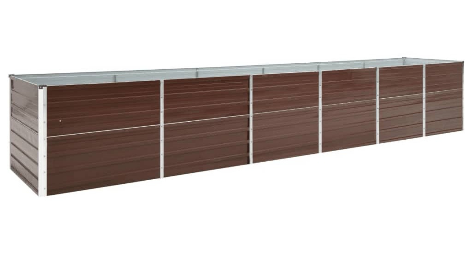 vidaXL Brown Galvanised Steel Garden Raised Bed - 480 x 80 x 77cm 