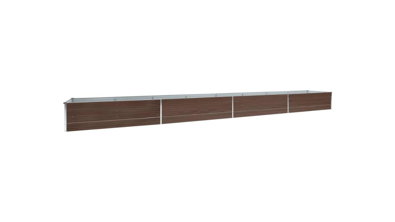 vidaXL Brown Galvanised Steel 600 x 80 x 45cm Garden Raised Bed