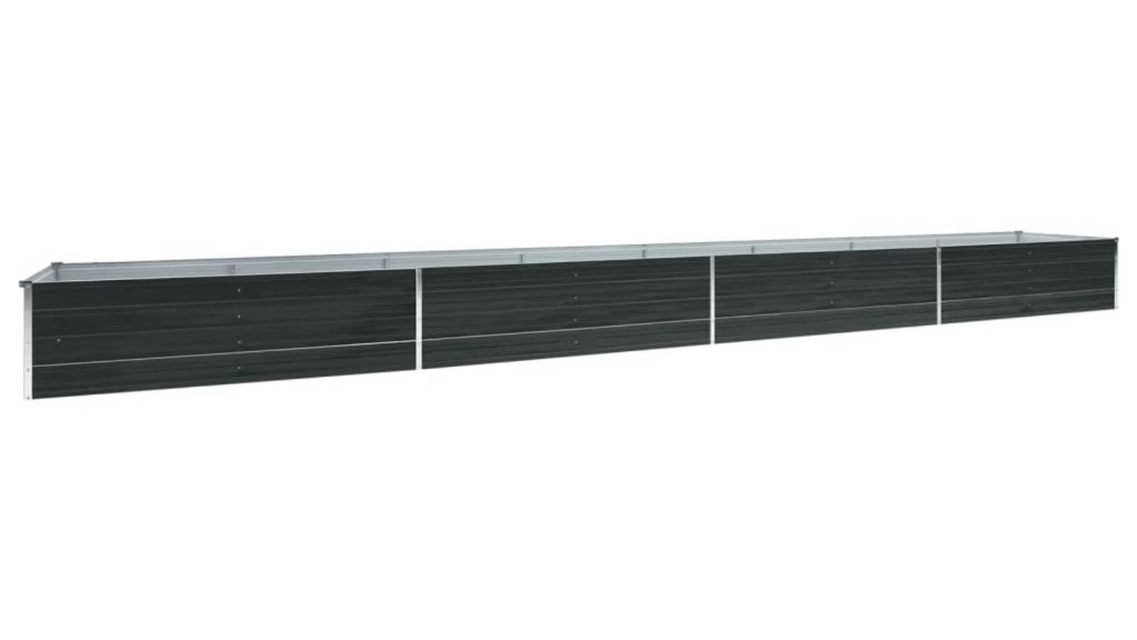 vidaXL Galvanised Steel Anthracite Garden Raised Bed - X-Large