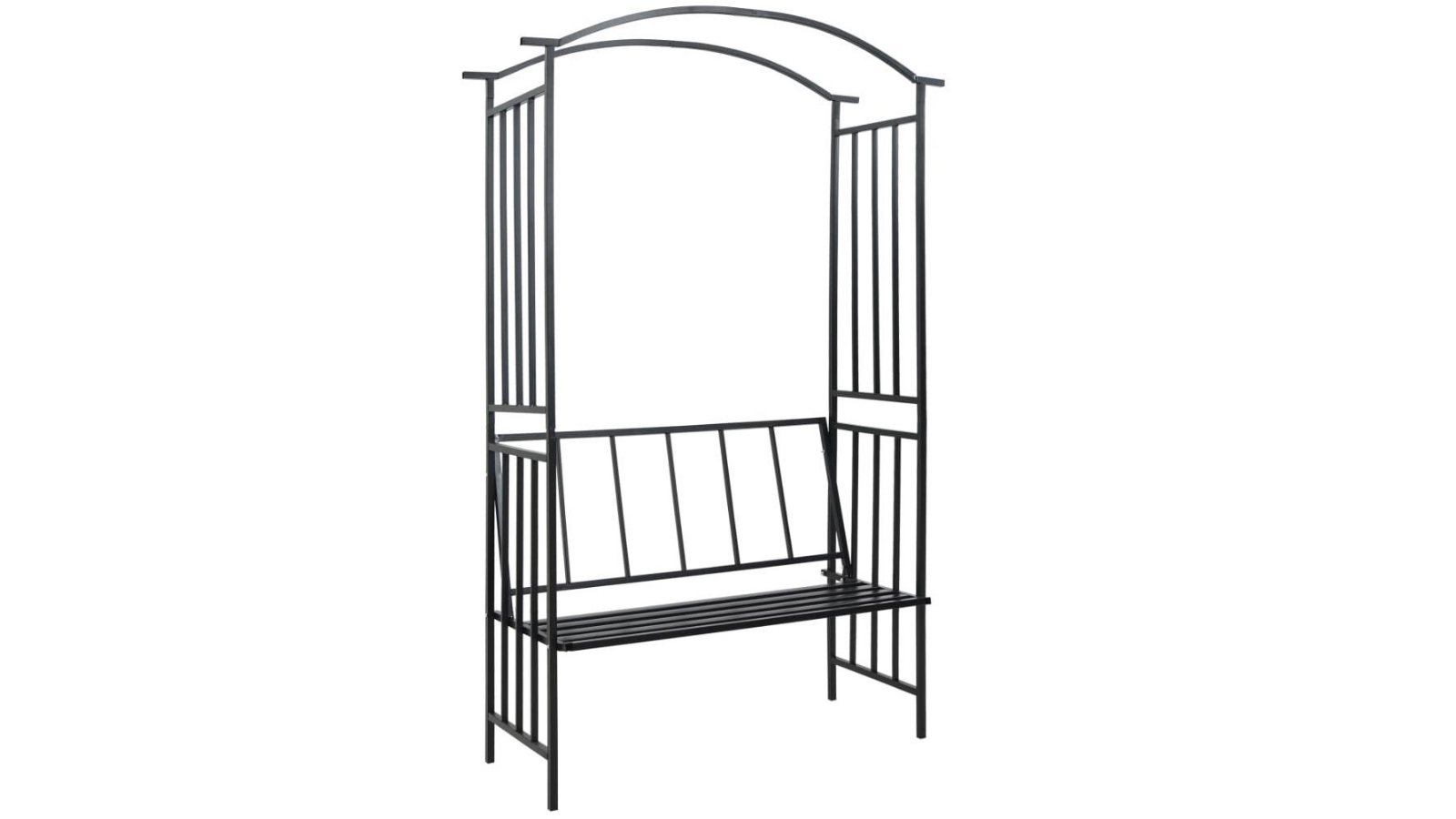 vidaXL Black Iron Garden Arch with Gate - Large