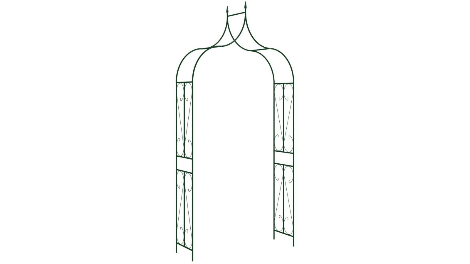 vidaXL Dark Green Iron Garden Arch - 120 x 38 x 258cm