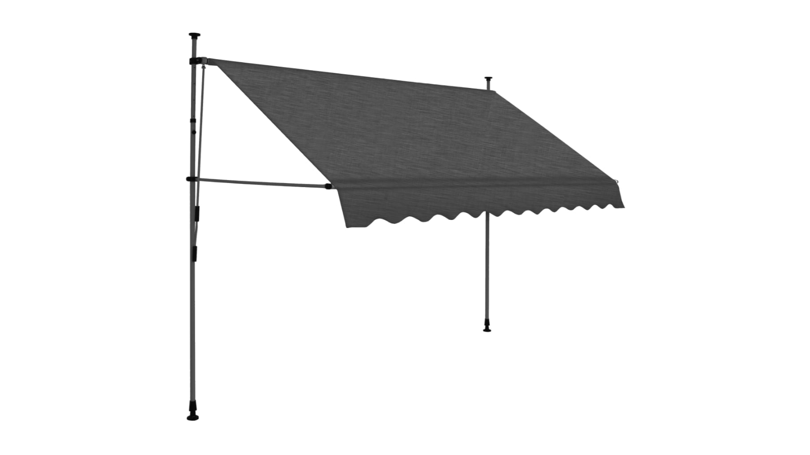vidaXL 250cm Manual Retractable Awning with LED - Anthracite 