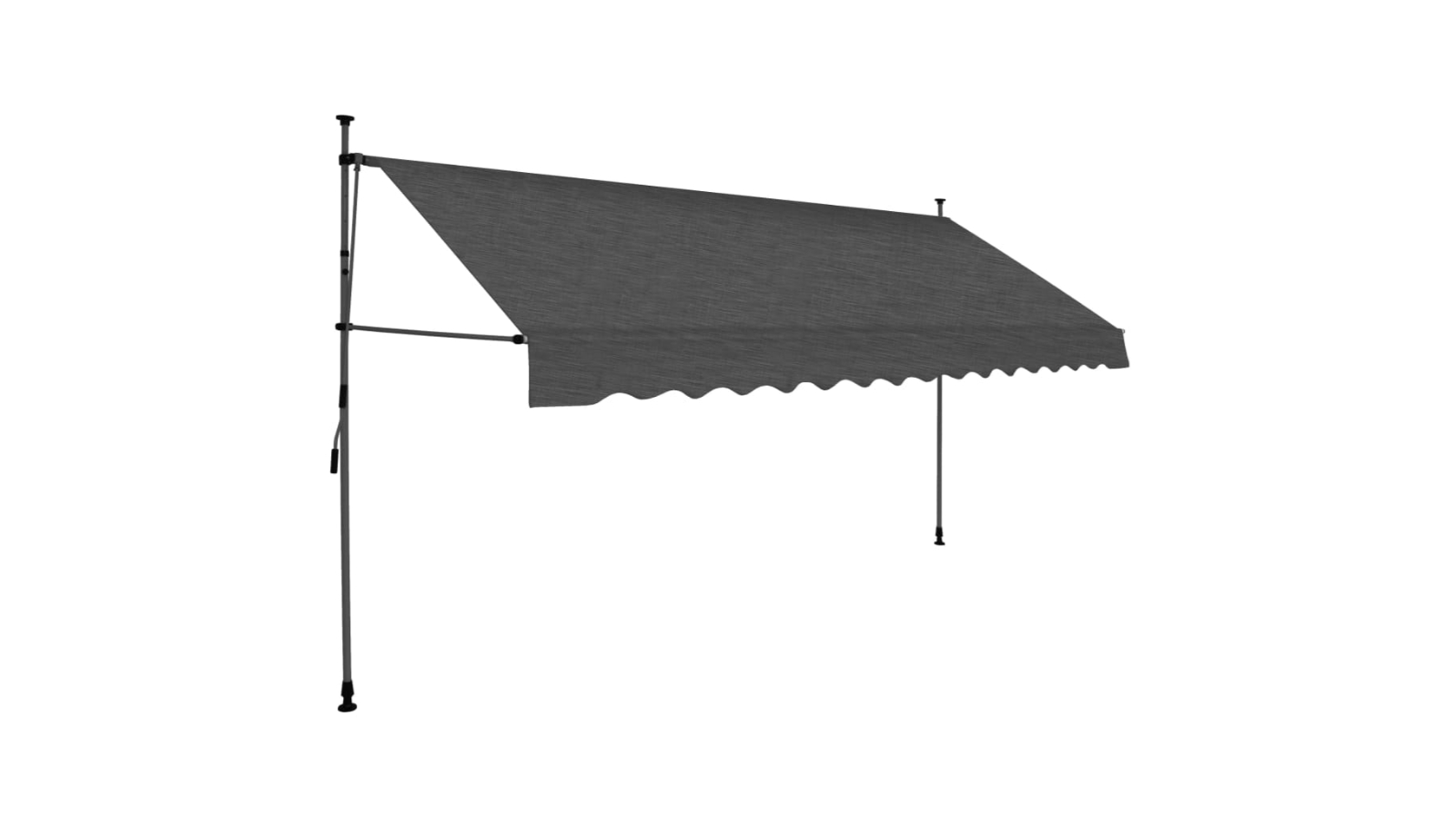 vidaXL 350cm Manual Retractable Awning with LED - Anthracite