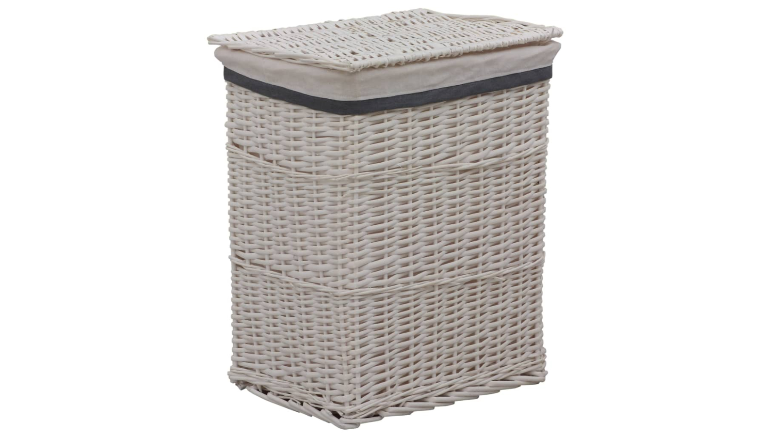 vidaXL White Willow Laundry Basket