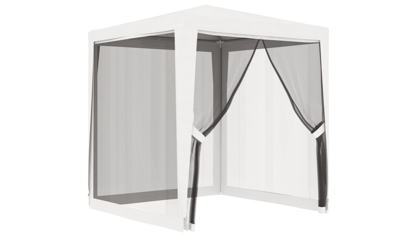 vidaXL White Party Tent with 4 Mesh Sidewalls - Small
