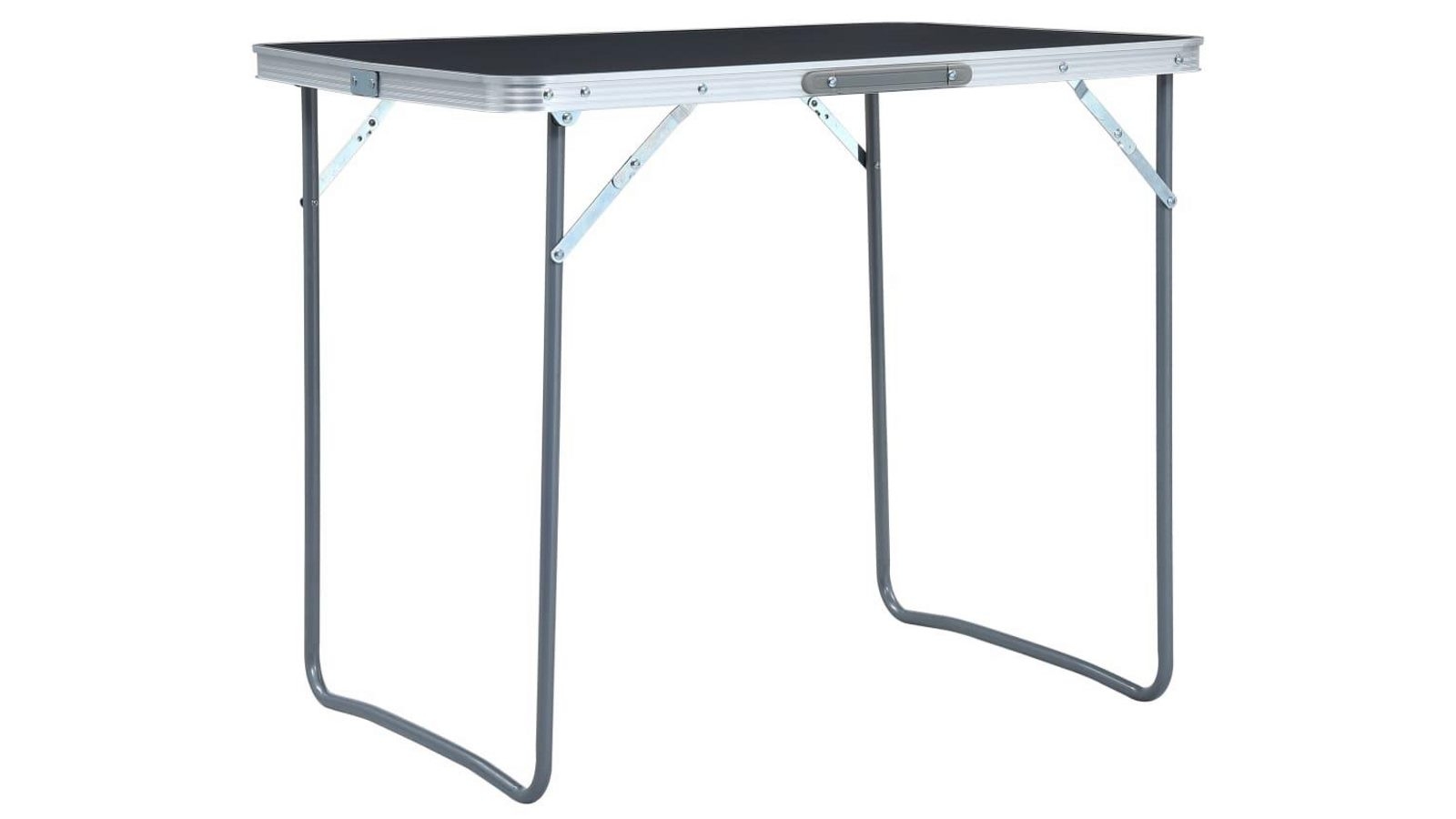 vidaXL Grey Foldable Camping Table with Metal Frame - 80x60cm