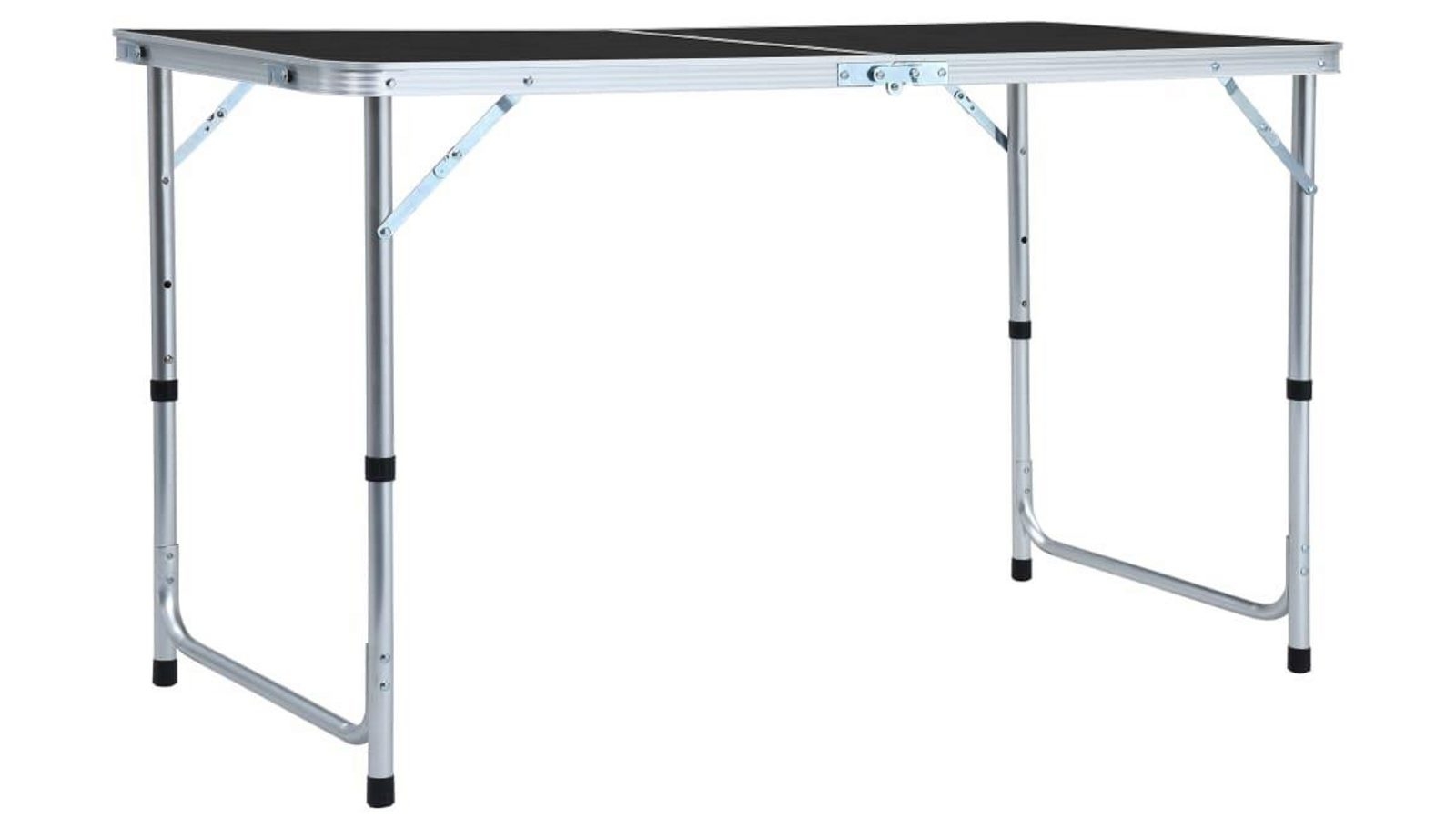 vidaXL Grey Foldable Camping Table Aluminium - 120x60cm