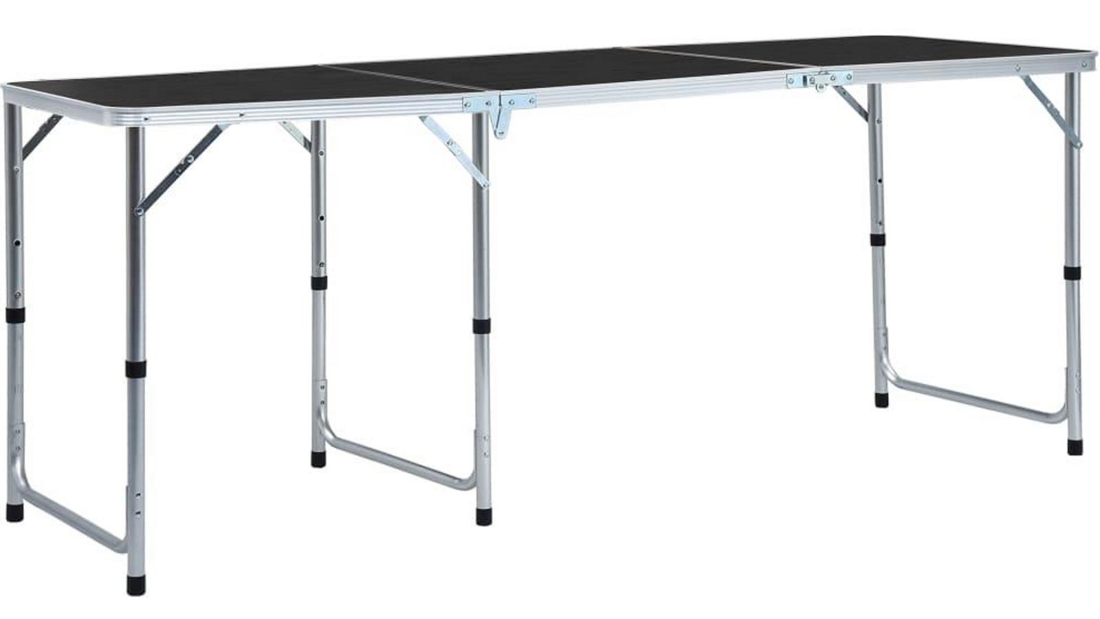 vidaXL Grey Foldable Camping Table Aluminium - 180x60cm