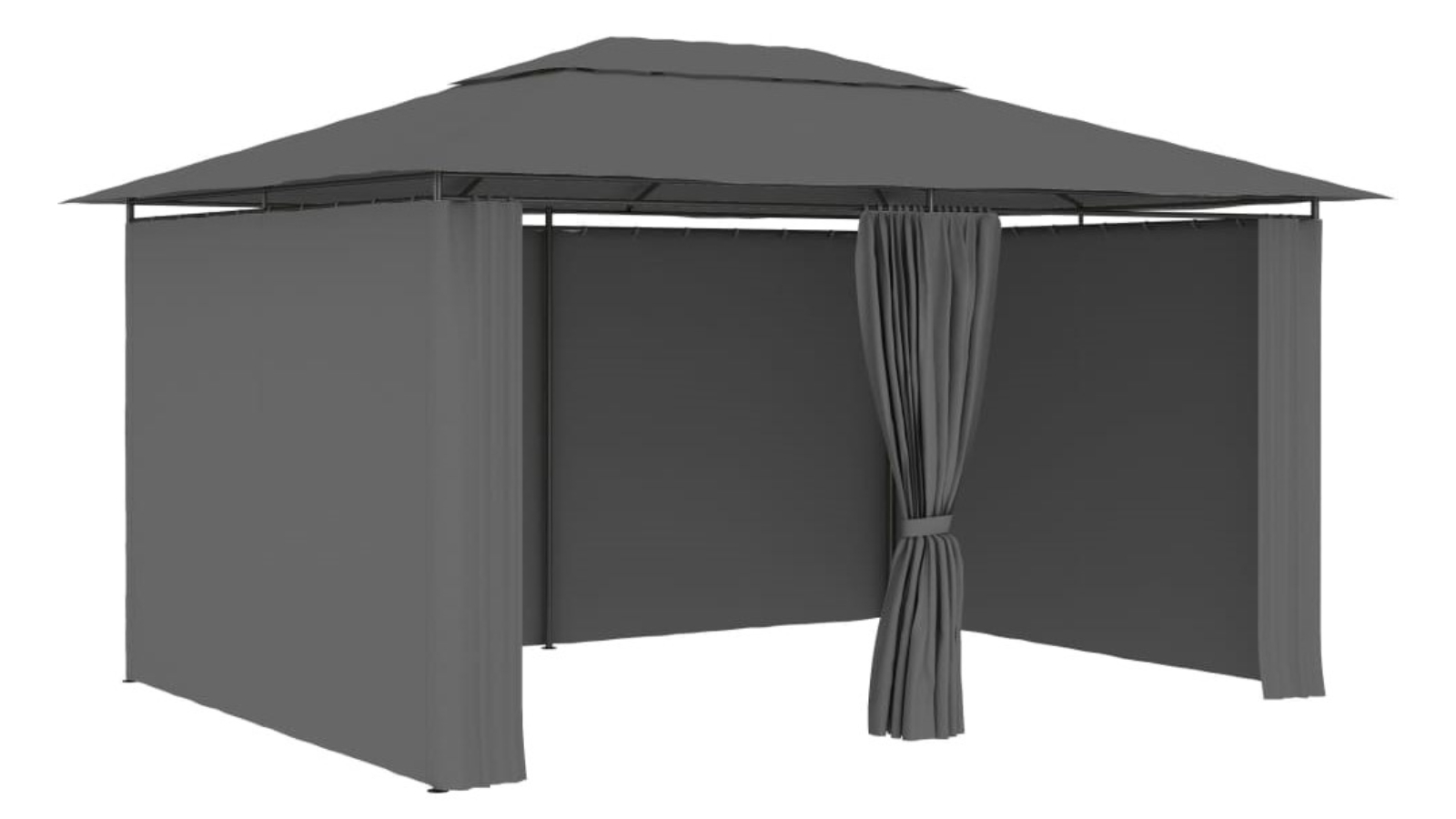 vidaXL Garden Marquee with Curtains 4x3 m - Anthracite