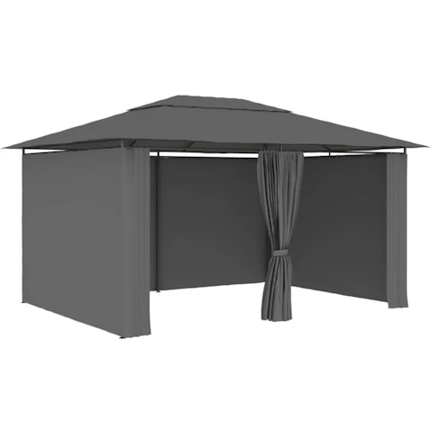 vidaXL Garden Marquee with Curtains 4x3 m - Anthracite