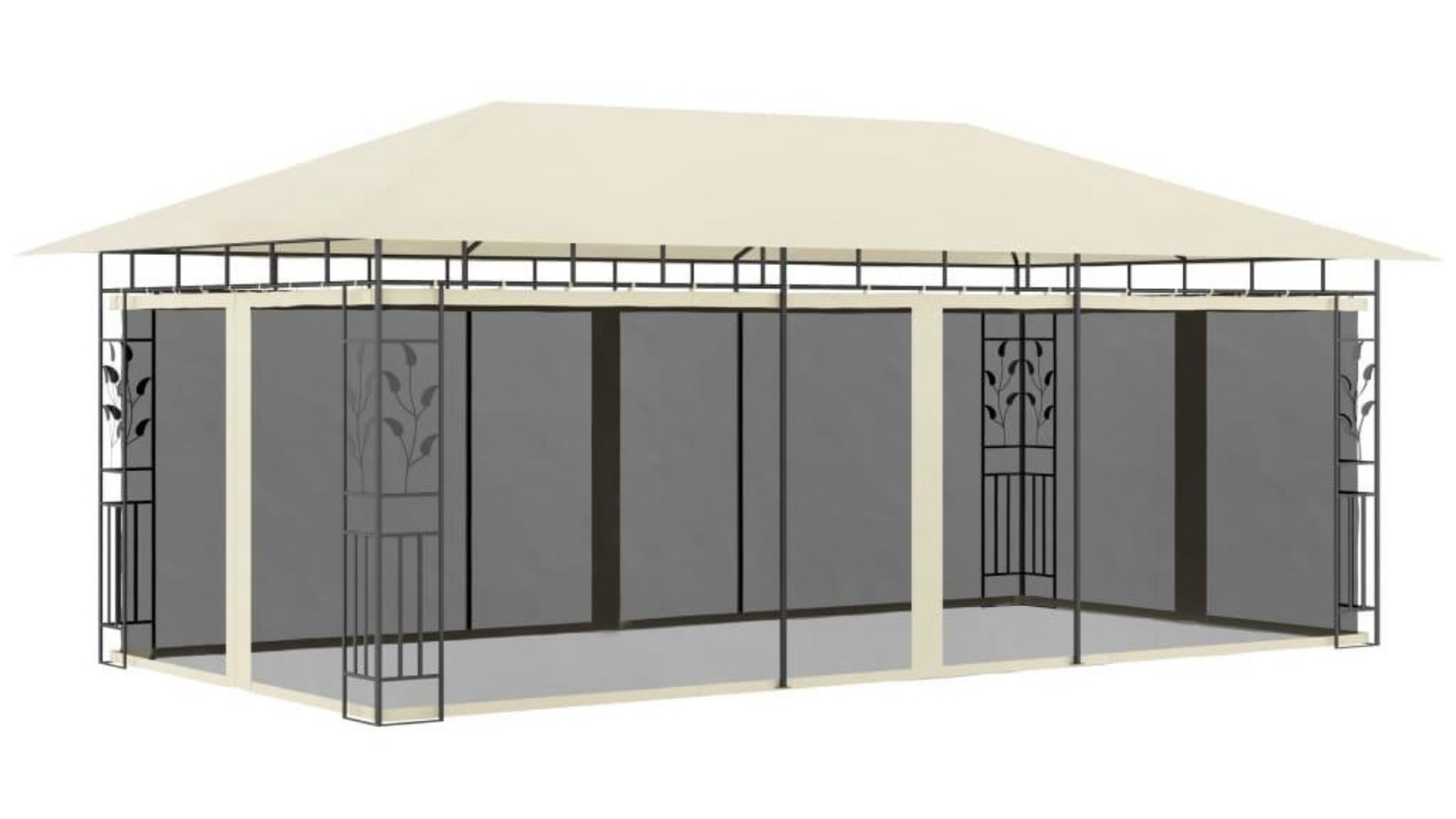 vidaXL Gazebo with Mosquito Net 600x300x273cm - Cream