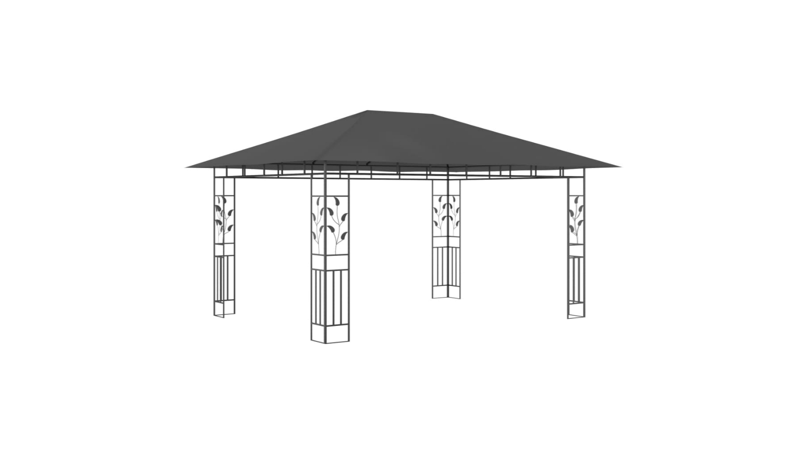 vidaXL Anthracite 180 g/m² Gazebo with Mosquito Net - 4 x 3 x 2.73 m