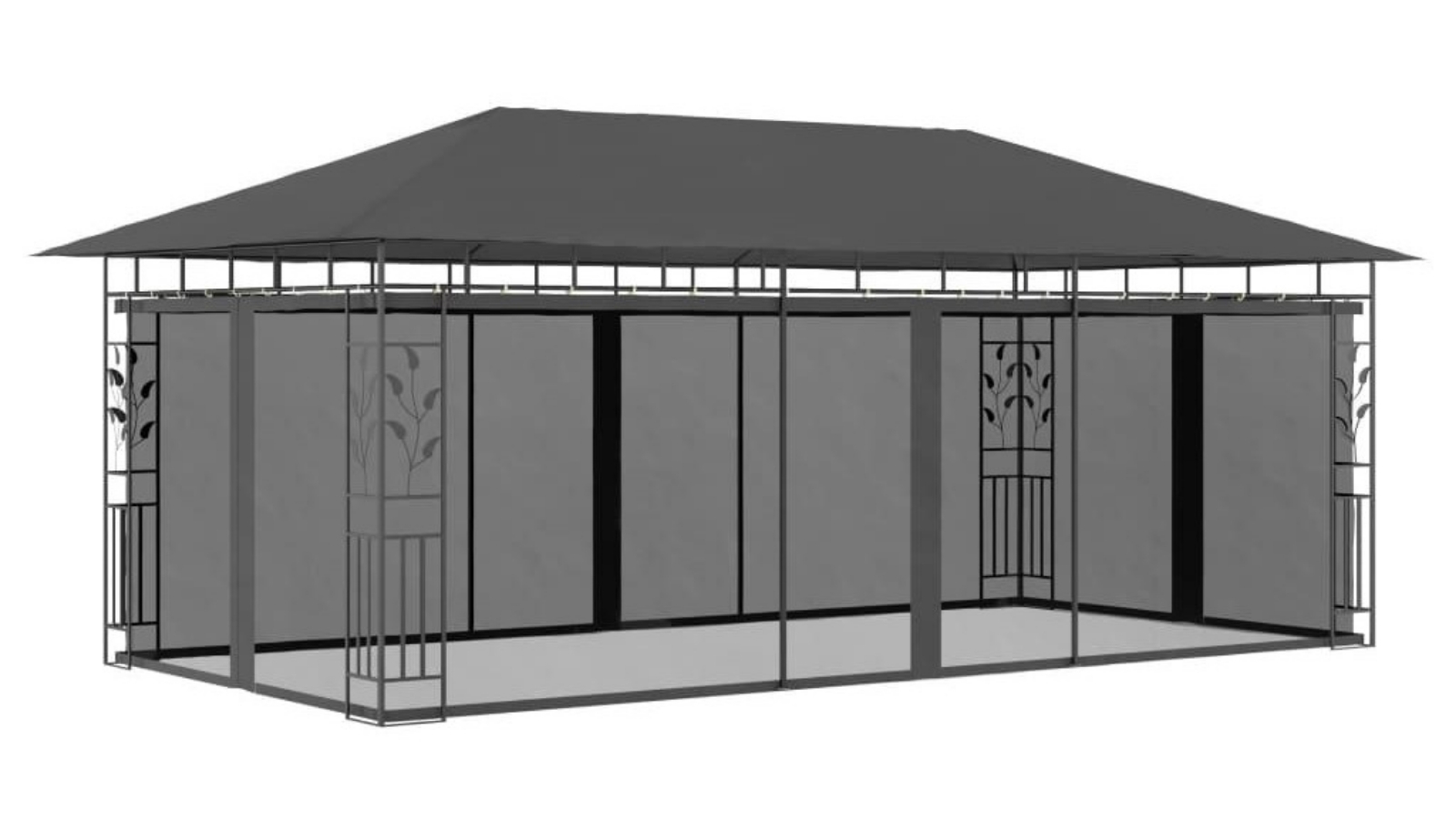 vidaXL Gazebo with Mosquito Net 600x300x273cm - Anthracite