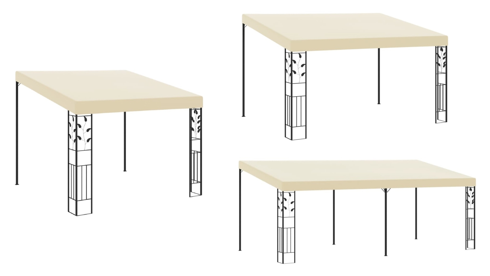 vidaXL Cream Wall-Mounted Gazebo