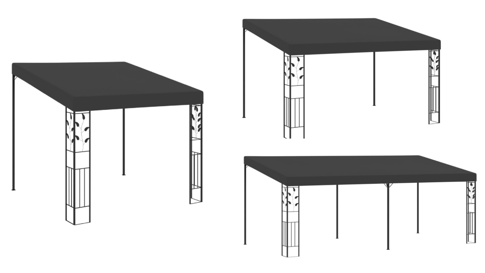 vidaXL Anthracite Wall-Mounted Gazebo