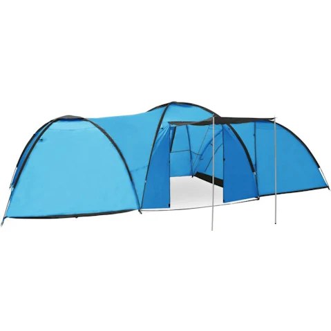 vidaXL Blue Camping Igloo Tent 8 Person - 650x240x190cm
