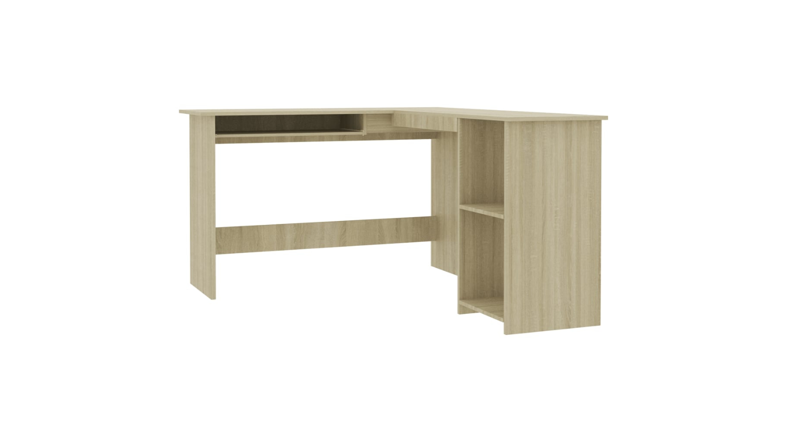 vidaXL Sonoma Oak Engineered Wood L-Shaped Corner Desk - 120 x 140 x 75cm