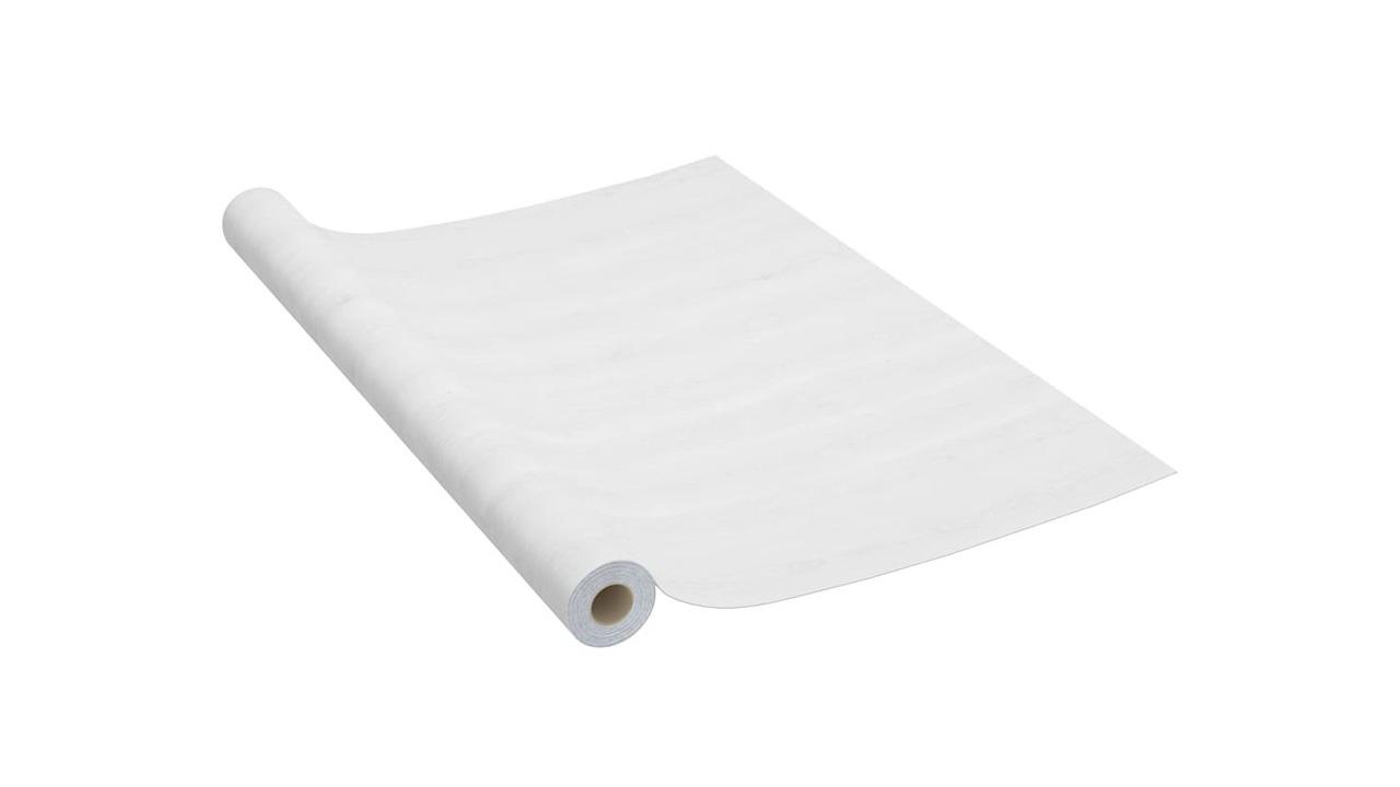 vidaXL White Wood PVC 500 x 90cm Self-Adhesive Furniture Film