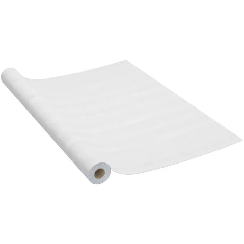 vidaXL White Wood PVC 500 x 90cm Self-Adhesive Furniture Film