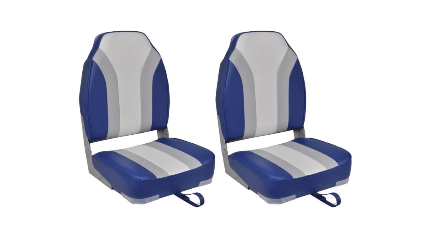 vidaXL 2 Piece High Backrest Foldable Boat Chair 