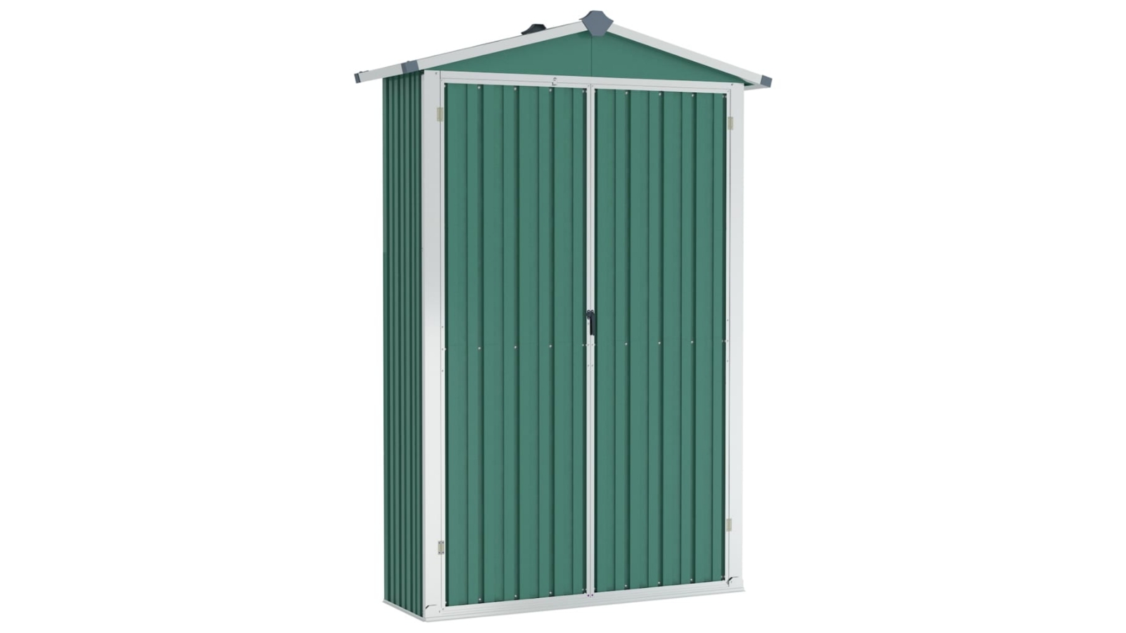 vidaXL 107.5 x 46 x 183cm Galvanised Steel Garden Shed - Green