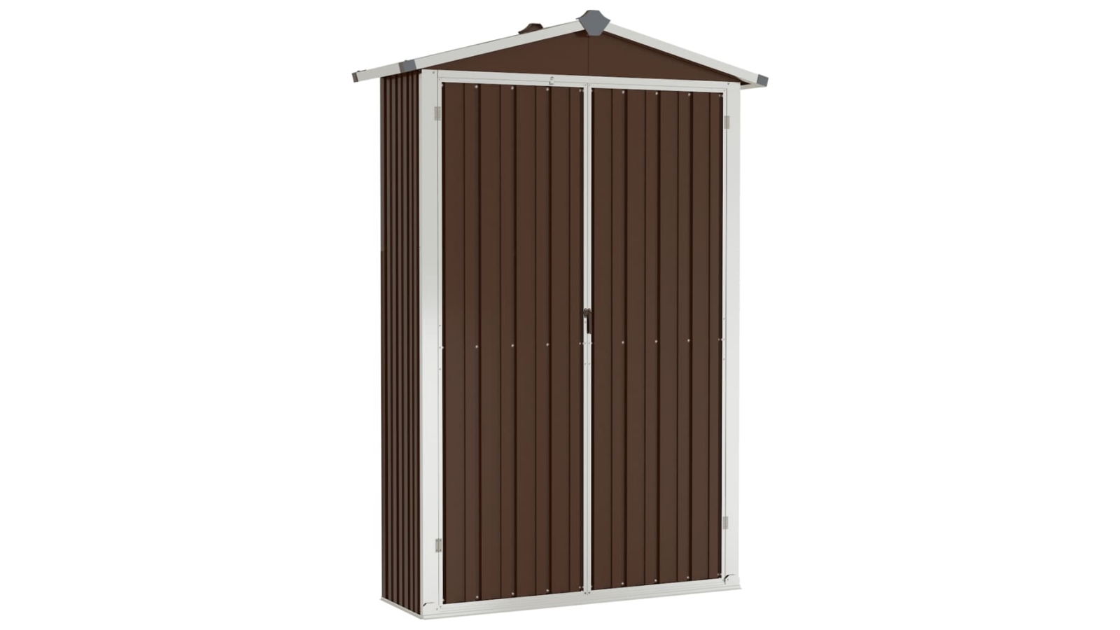 vidaXL 107.5 x 46 x 183cm Galvanised Steel Garden Shed - Brown