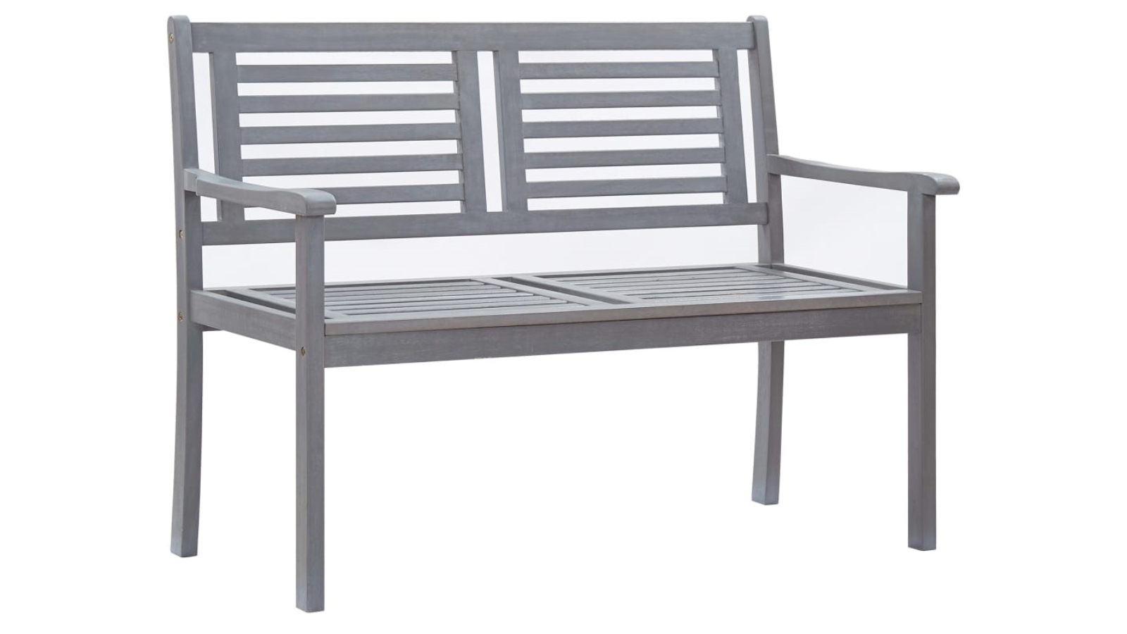 vidaXL 2-Seater Grey Solid Eucalyptus Wood 120cm Garden Bench