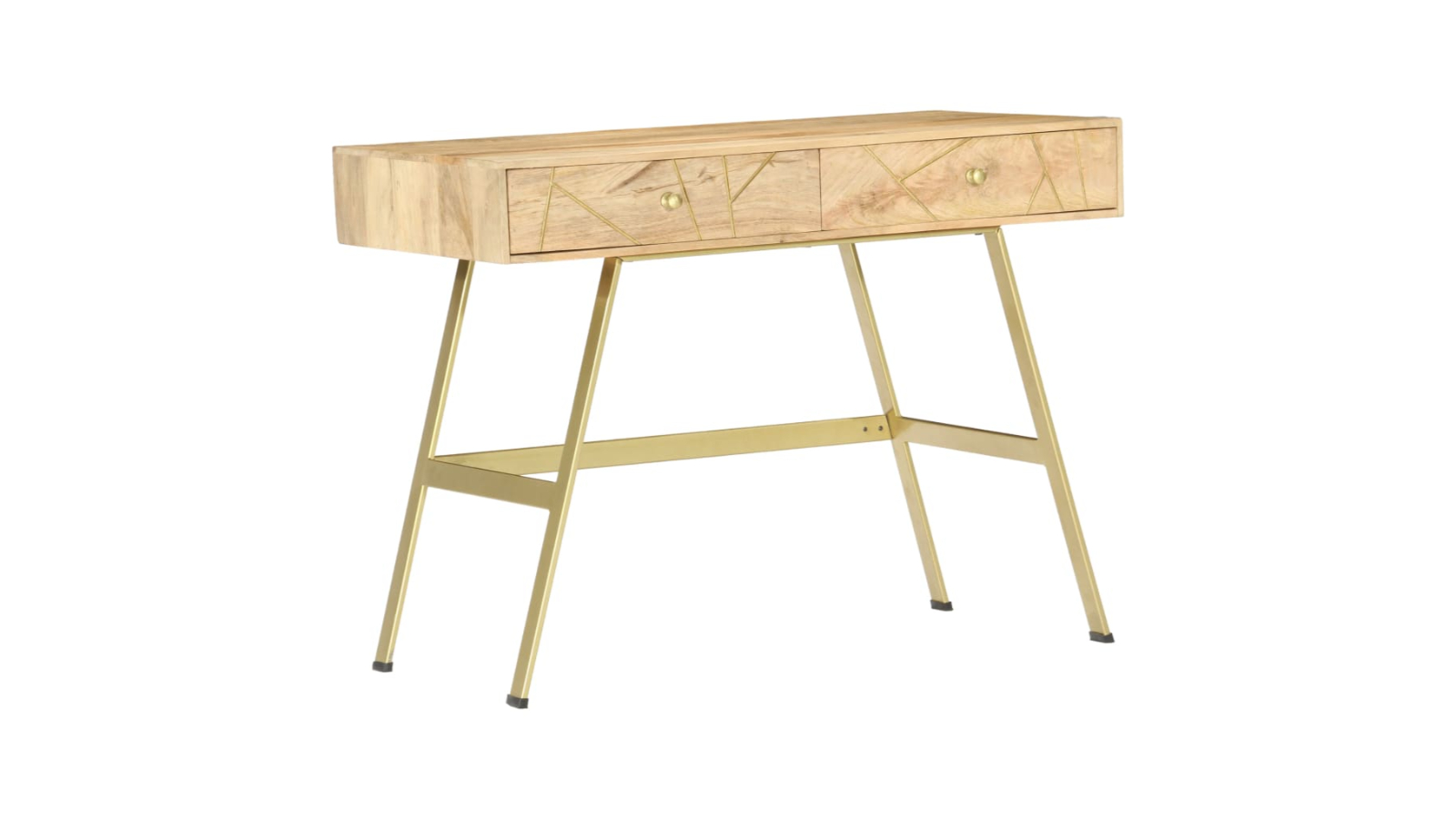 vidaXL Solid Mango Wood Writing Desk with Drawer - 100 x 55 x 75cm