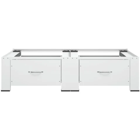 VidaXL Double Washing and Drying Machine Pedestal with Drawers White - 200kg capacity