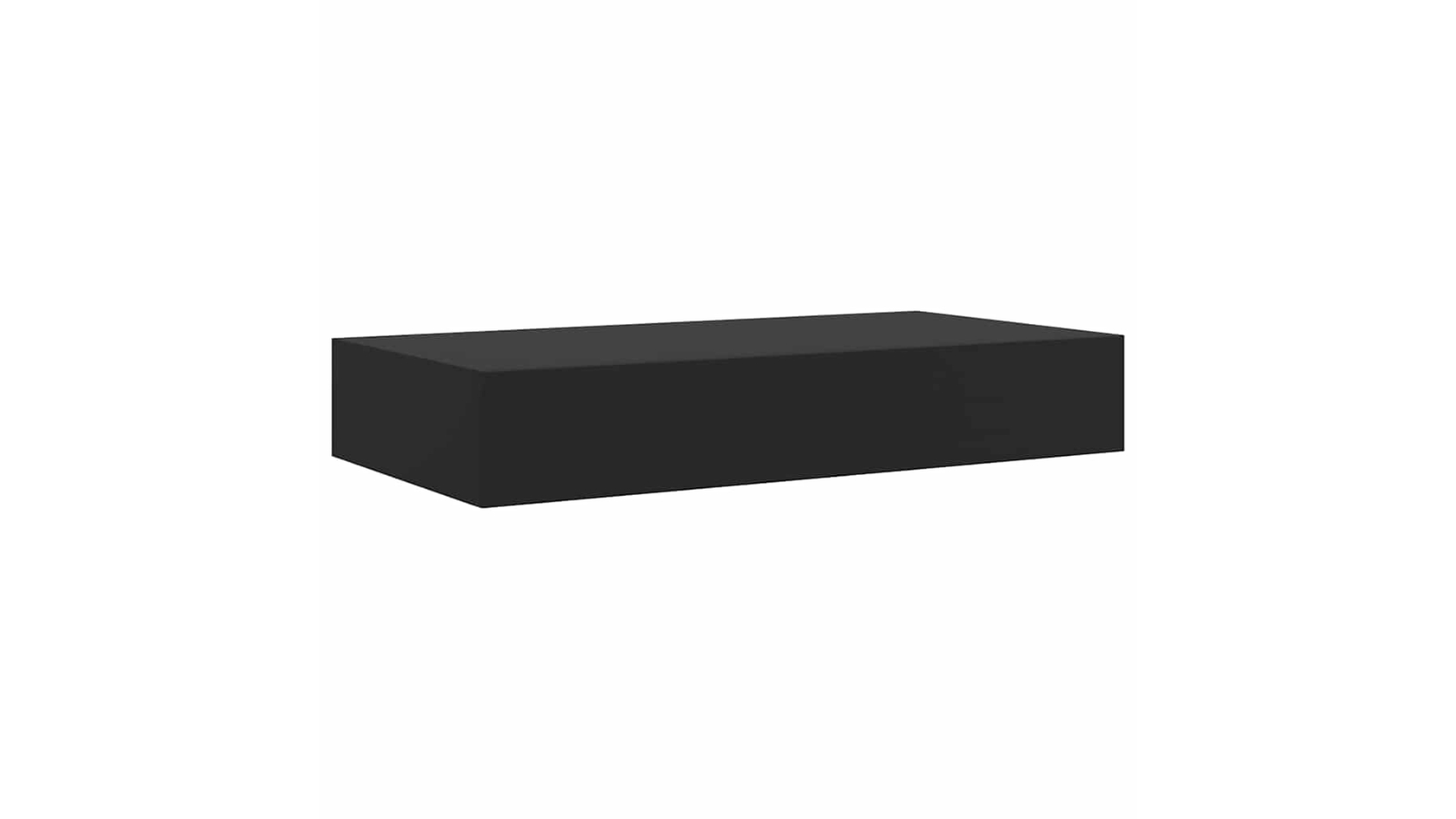 vidaXL Black Floating Wall Shelf with Drawer - 48 x 25 x 8cm