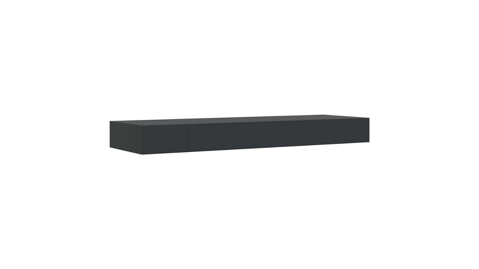 vidaXL Black Floating Wall Shelf with Drawer - 80 x 25 x 8cm