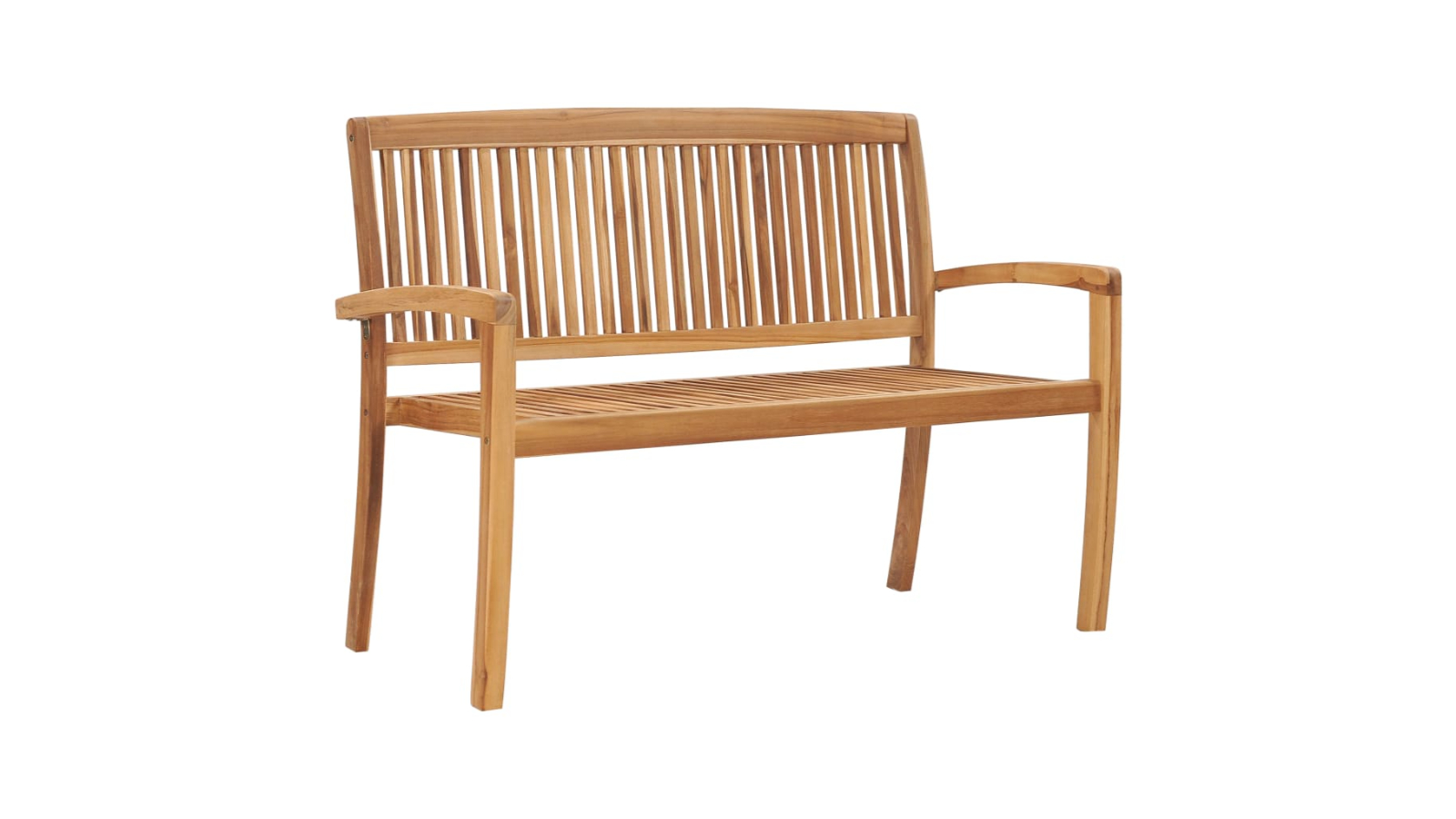 vidaXL 2-Seater Solid Teak Wood 128.5cm Stacking Garden Bench